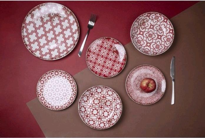 Actual product image Villa D'Este Home Tivoli Kasbah Porpora Tafelservice aus Porzellan 18tg (6 Piece)
