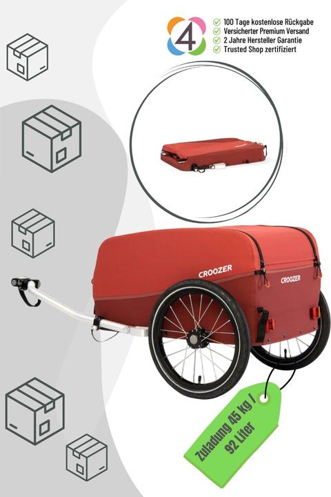 Actual product image Croozer Pendant CARGO KALLE lava red