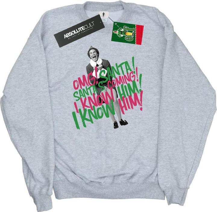Actual product image Elf Womens/Ladies Santa's Coming Sweatshirt (XL)