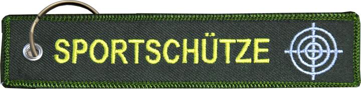 Pinex Sportschütze gestickter Schlüsselanhänger. Grösse 138x30mm