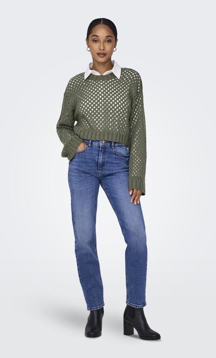 Image du produit Only Coupe normale Col rond Épaule basse Pull-over Haut tricoté (S)