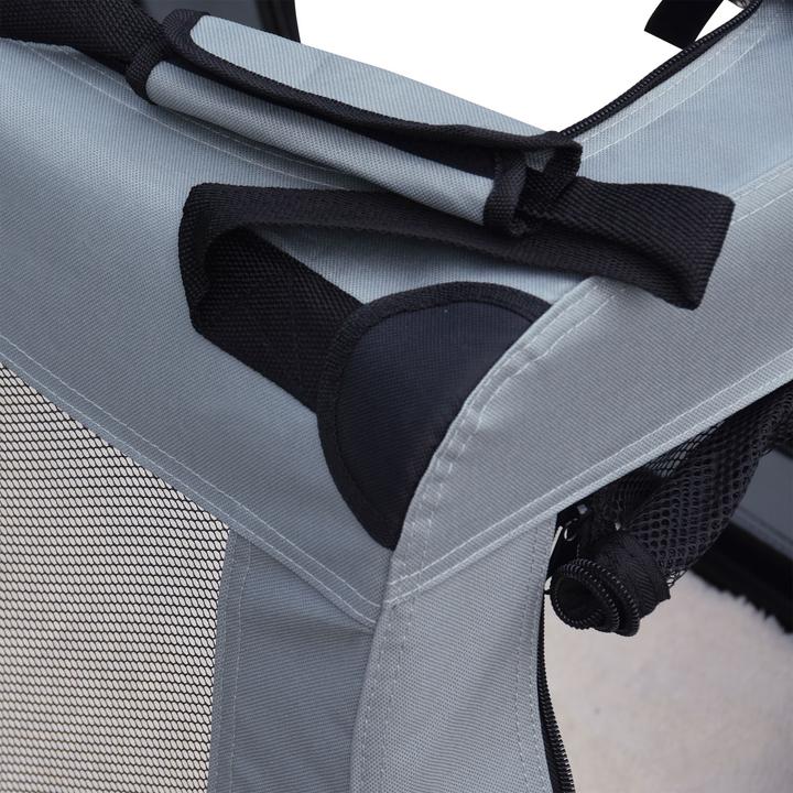 Produktbild Wiltec Fudajo Transportbox XL Faltbar Grau 80x58x56cm Hundebox Katzenbox Reisebox (Hund, Faltbar)