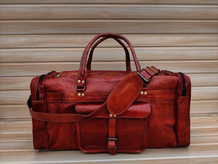 Image du produit Only-Bags.Store Sac de sport en cuir, sac de voyage en cuir fait main, sac de sport, sac de vacances, sac de voyage