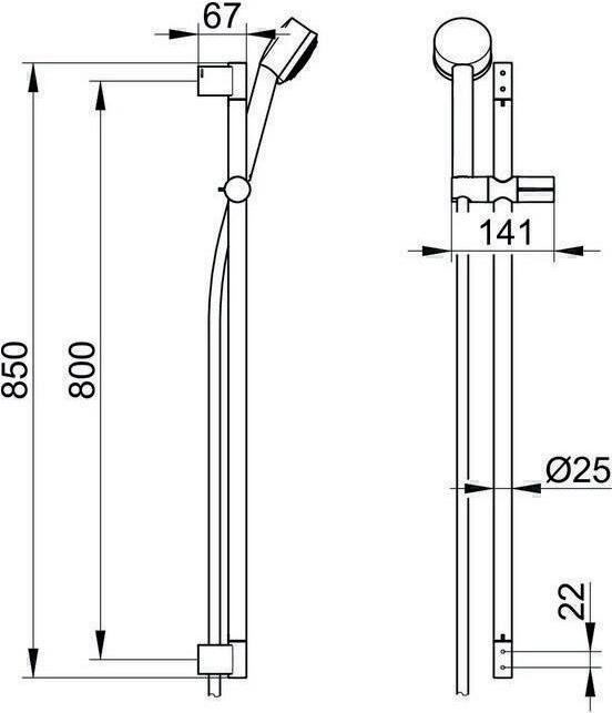 Actual product image Keuco Plan blue shower set (3 Beam types, 9 l/min)