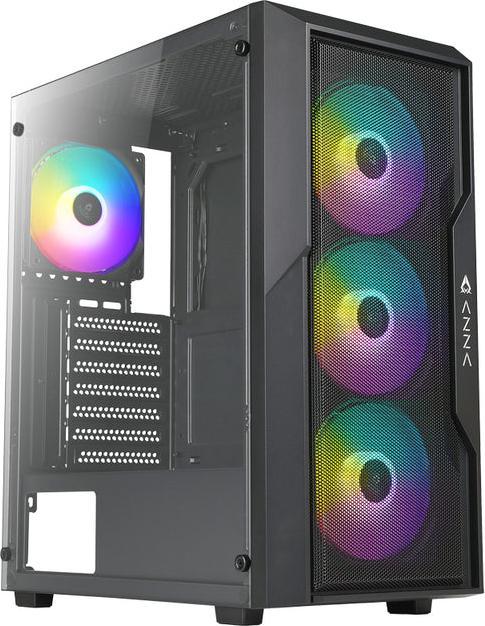 Azza Boitier Moyen Tour ATX Fighter RGB avec panneau vitré (Noir) (ATX, ITX, mATX)