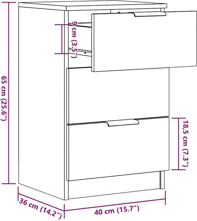 Immagine prodotto VidaXL Comodino in legno di recupero 40x36x65 cm in materiale ligneo (40 x 36 x 65 cm)