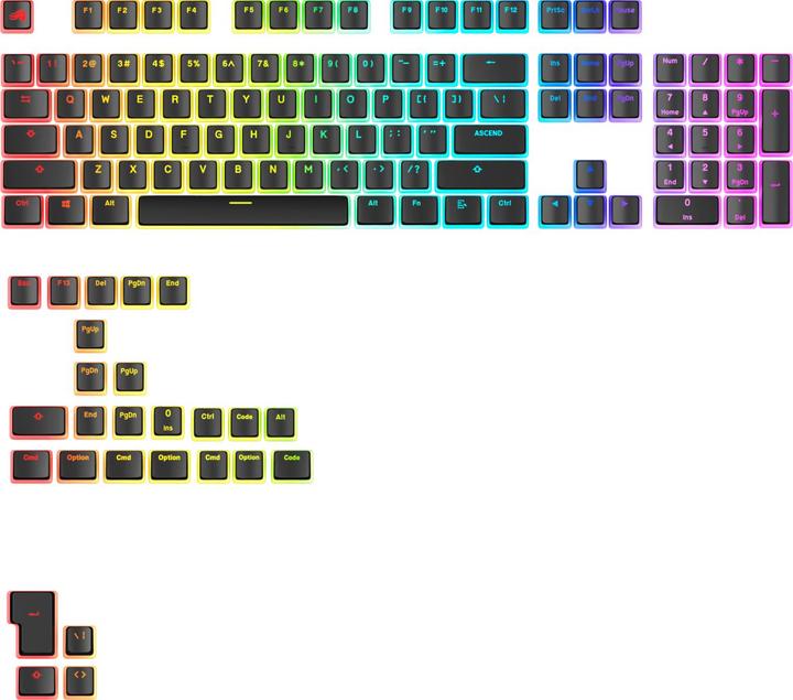 Immagine prodotto Glorious Coprichiavi Aura V3, Layout ANSI (US), PBT, Doppio colpo - Nero