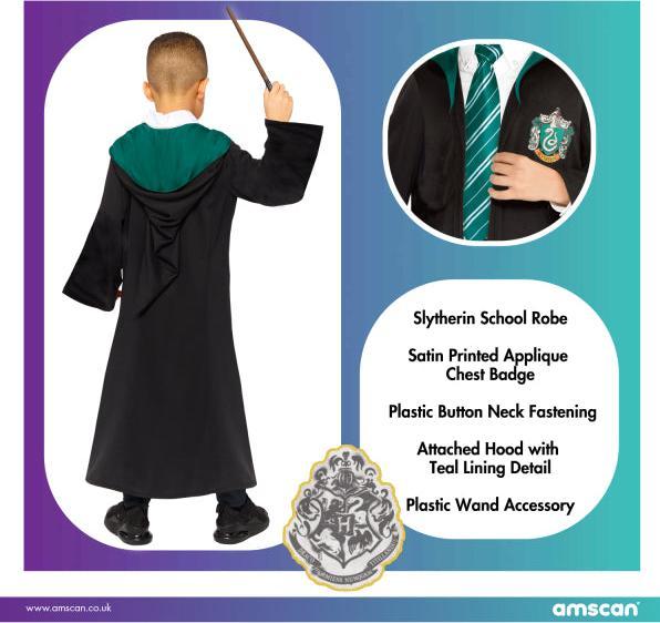 Immagine prodotto Amscan Uniforme scolastica da Serpeverde per bambini di taglia 6-8 anni (116)