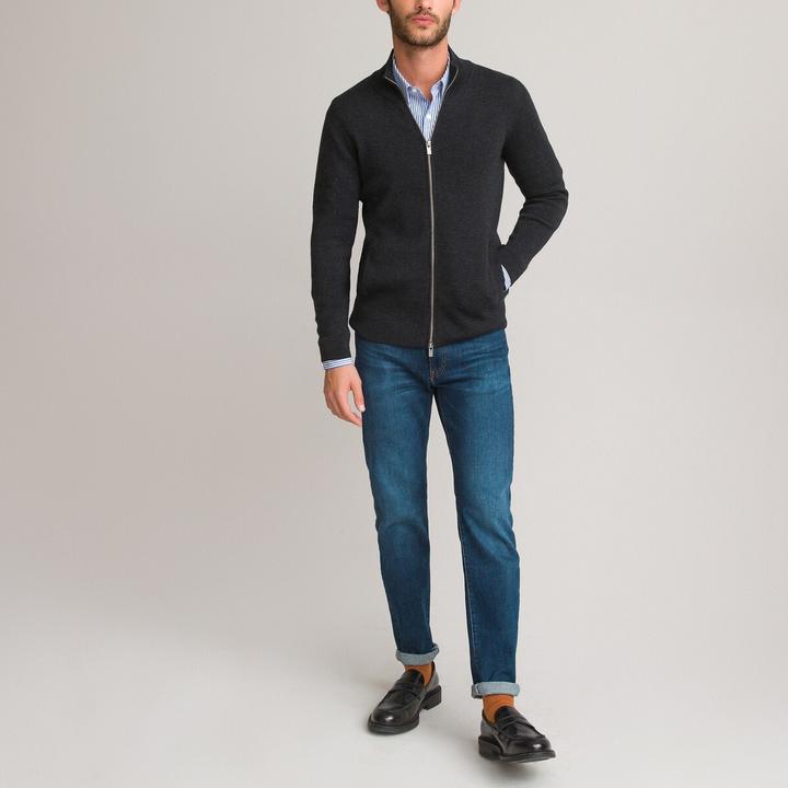 Image du produit La Redoute Collections Cardigan zippé Signature en laine mérinos (S)
