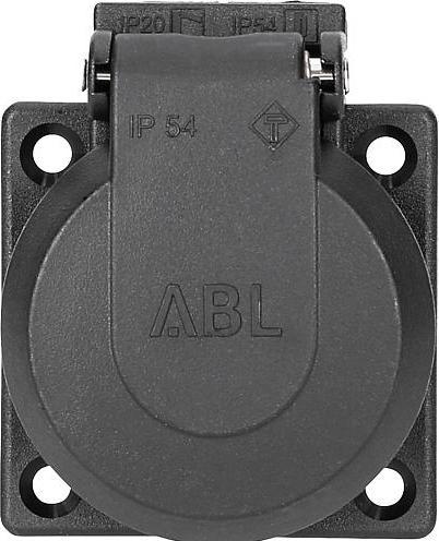 Image du produit ABL Prise encastrée SCHUKO, noire, IP54, avec raccord à visser
