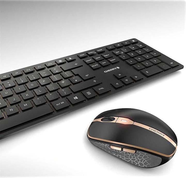 Actual product image CHERRY DW 9100 SLIM Keyboard RF Wireless + Bluetooth QWERTY English Black (Eng. Int., Wireless)
