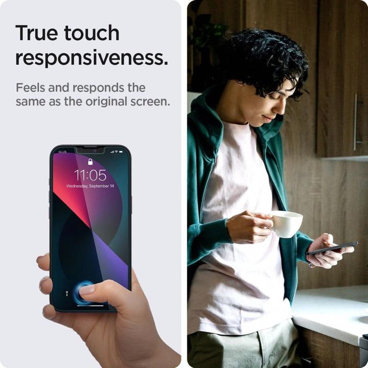 Actual product image Spigen Glas.tR EZ Fit (2 Piece, Apple iPhone 13, Apple iPhone 13 Pro)