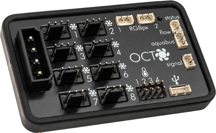Productafbeelding Aqua Computer OCTO ventilatorregelaar voor PWM ventilatoren (8 Ventilator)