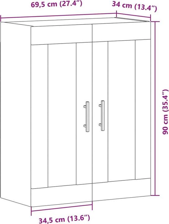 Produktbild VidaXL Wandschrank (69.5 x 34 x 90 cm)
