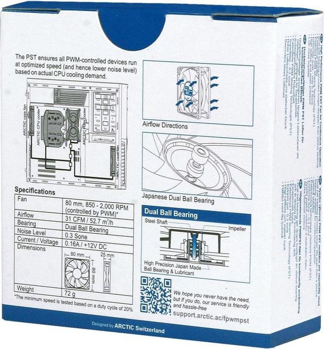 Produktbild Arctic F8 PWM CO fan (AFACO-080PC-GBA01) (80 mm, 1 x)