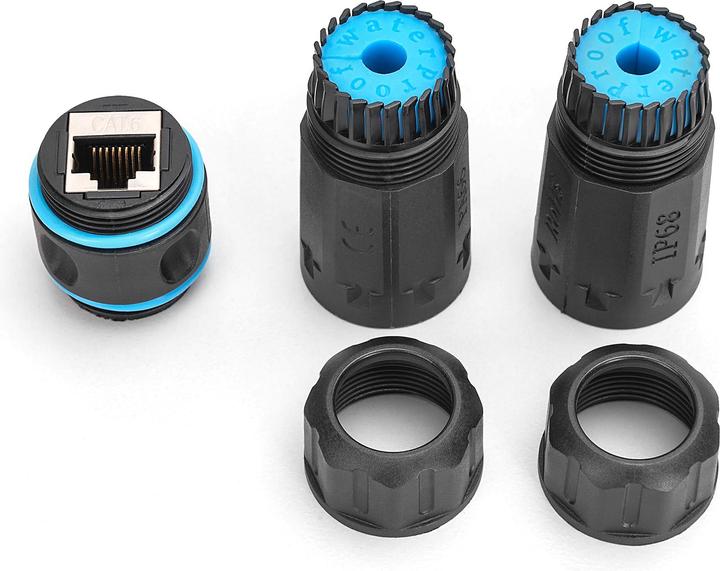 Image du produit Digitus Connexion extérieure CAT 6A, indice de protection IP68 Connexion RJ45 à RJ45 (Raccord réseau)