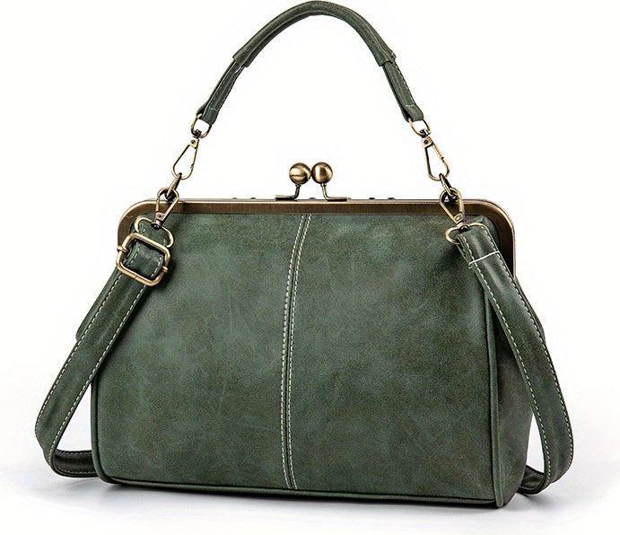 Immagine prodotto Only-Bags.Store Schicke Retro-inspirierte Umhängetasche - dickes Kunstleder, abnehmbarer Riemen, klassische