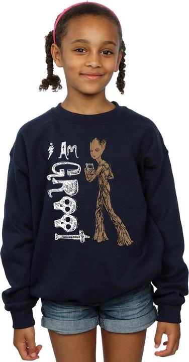 Produktbild Universal Textiles Mädchen I Am Teenage Groot Sweatshirt aus Baumwolle (152, 158)