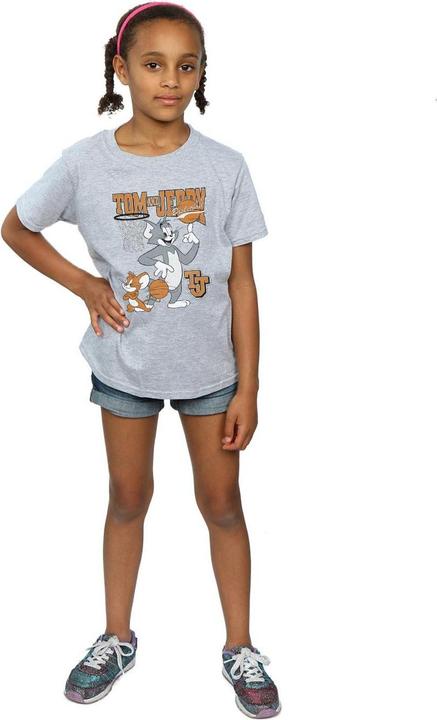 Actual product image Tom & Jerry Girls Spinning Basketball Cotton T-Shirt (128)