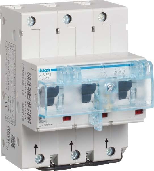 Produktbild Hager HAG HTU363E SLS-Schalter 3P E- 63A Hutschiene US