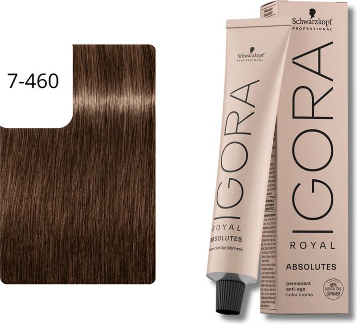 Image du produit Schwarzkopf Professional Igora Royal Absolutes 7-460 Blond moyen Beige Chocolat Naturel (Blond moyen, Beige, Chocolat)