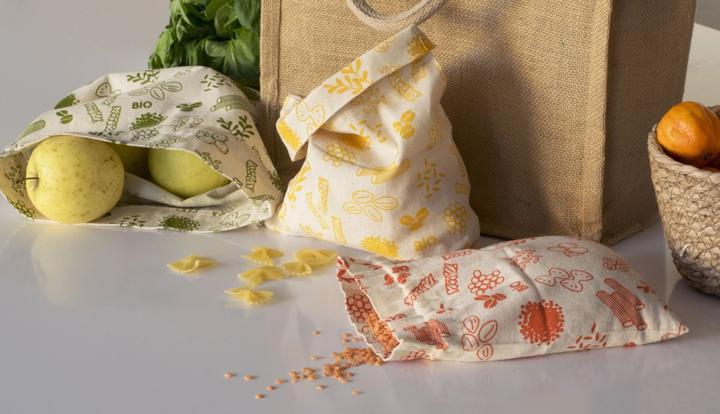 Actual product image Pebbly Organic cotton bag M yellow, 20x25 cm