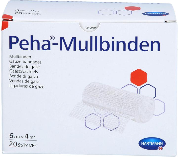 Produktbild Hartmann Peha-Mullbinde 6cmx4m, 20 St BIN