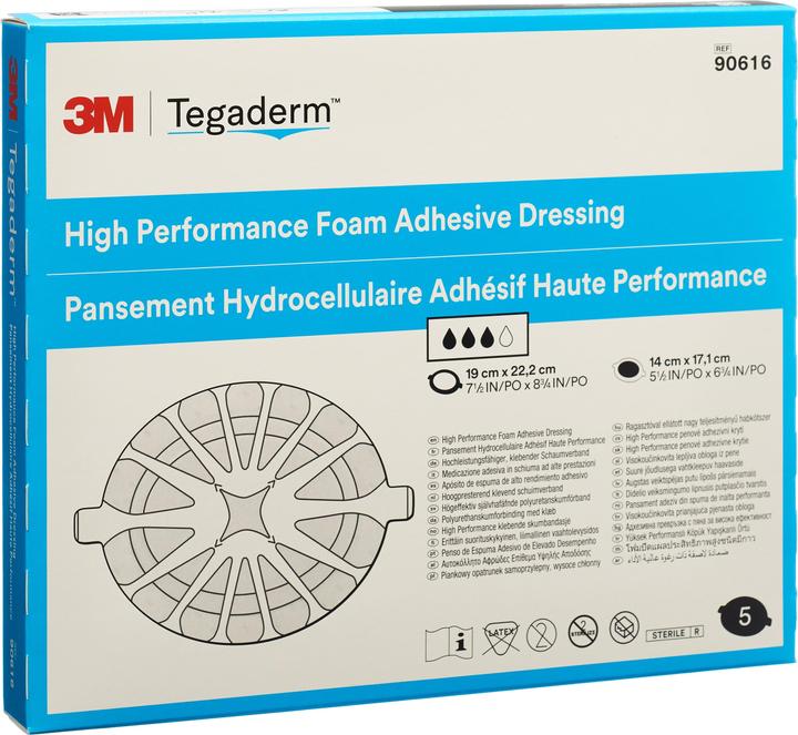 Produktbild 3M Foam HP Schaumkompresse 14x17.1cm adhesive (5 Stk) (5 x)