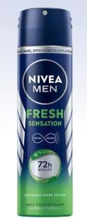 Immagine prodotto Nivea Men MEN Fresh Sensation Spray (Getto vaporizzato, 150 ml)