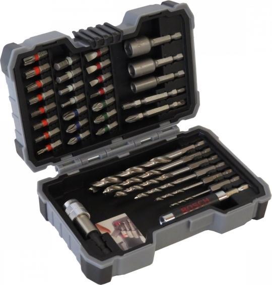 Produktbild Bosch Professional Zubehör 35-teiliges Set mit Bohrern und Schrauberbits, HSS, Extra Hard, PH, PZ, SL, H, T (Th20, SL4, Th10, SL5, SL3, PH2, PZ3, Th30, TH15, HEX4, HEX3, PZ2, HEX6, PH1, HEX5, SL6, PH3, Th40, PZ1, Th27, Th25)