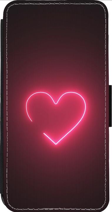 Image du produit PhoneLook Coque Wallet noir Valentine 2023 single neon heart (Apple iPhone 13 Pro Max)