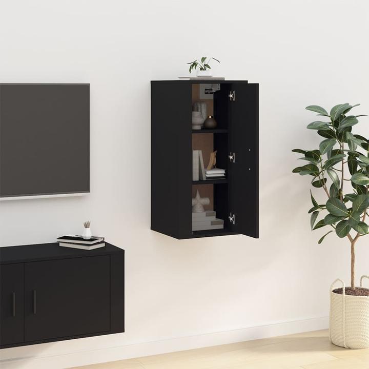 Produktbild VidaXL TV-Wandschrank Schwarz 40x34,5x80 cm,Farbe: Schwarz,Material
