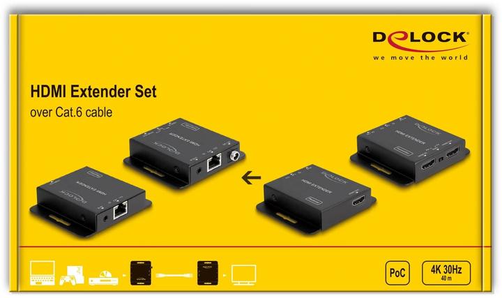 Image du produit Delock Kit extender HDMI via câble cat.6 4K 30 Hz