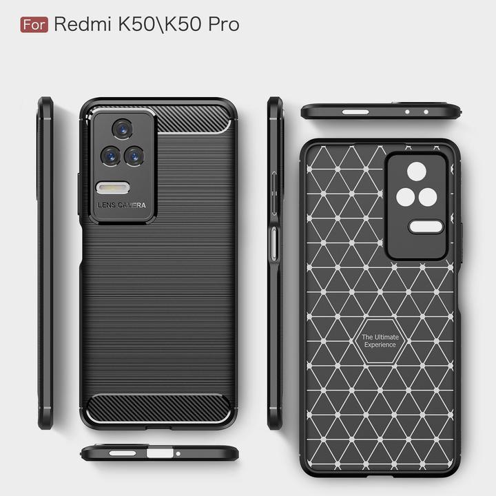 Produktbild König Design Hülle Handy Schutz für Xiaomi Redmi K50 Pro Case Cover Tasche Carbon Etui Bumper (Xiaomi Redmi K50 Pro)