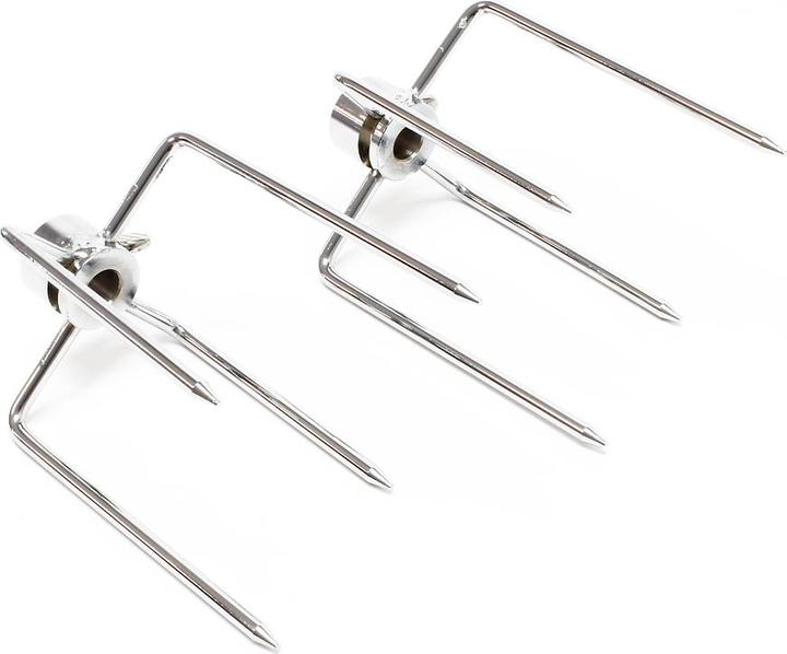 Produktbild Wiltec Fleischklammern Fleischnadeln für Grillspiess 2 Stück Grillklammer Drehspiess