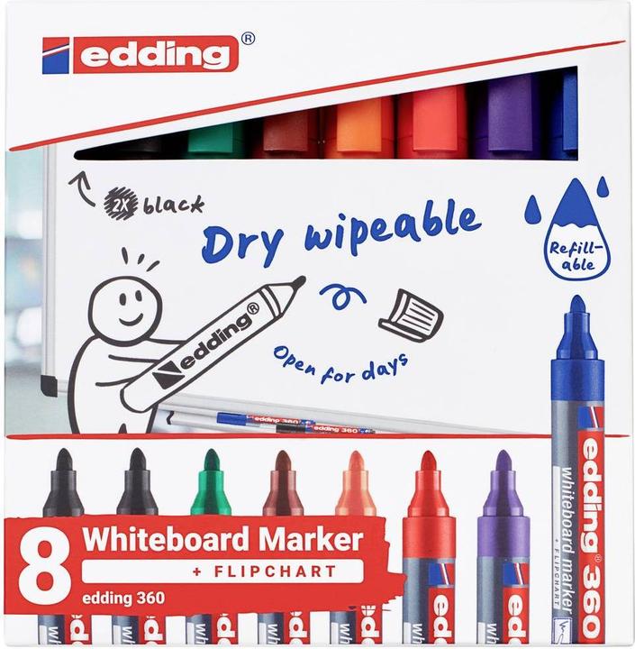 Produktbild Edding 360 Whiteboardmarker (8 Farben, 3 mm, 8 x)