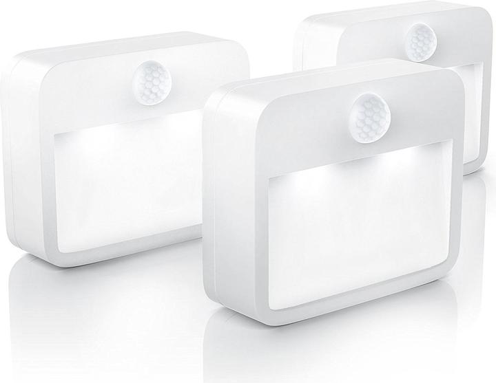 Image du produit Brandson Veilleuse, 3x LED veilleuses, lampe de nuit, détecteur de mouvement, capteur de luminosité, lampe