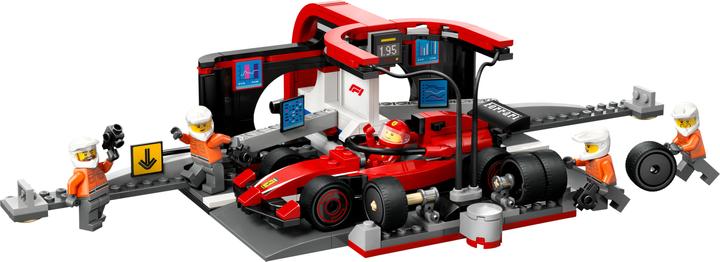 Immagine prodotto LEGO F1 Boxenstopp mit Boxencrew und Ferrari Flitzer (60443, LEGO City)