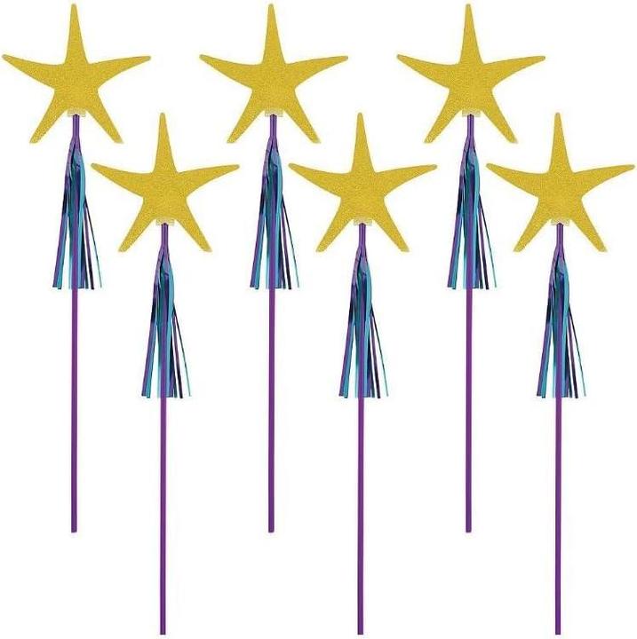 Produktbild Amscan Meerjungfrauenwünsche Glitter Zauberstab (6er Pack)