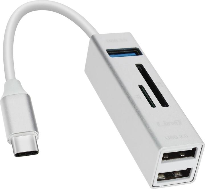 Produktbild LinQ 5-in-1 USB-C Hub, 3x USB Ports + SD / Micro-SD Kartenleser (USB-C, 3 Ports)