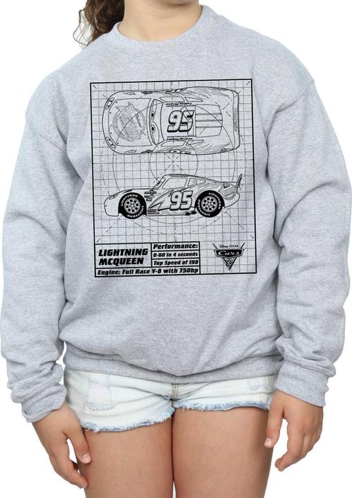 Immagine prodotto Disney Cars Lightning McQueen Blueprint Felpa Ragazze (152, 158)
