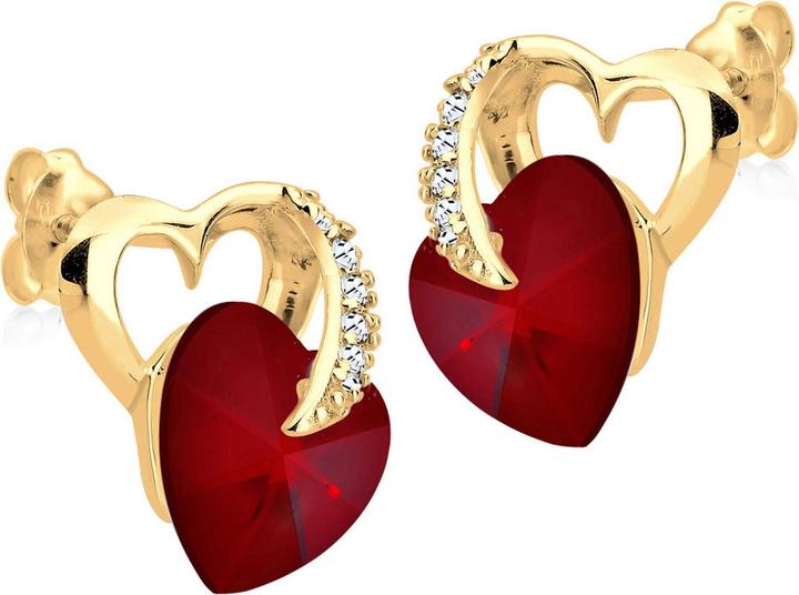 Image du produit Elli Boucles d'oreilles coeur amour cristaux 925 argent Honey (Argent sterling 925, Cristal de verre)