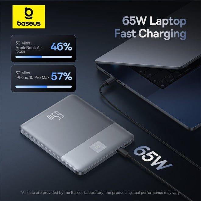 Actual product image Baseus Blade2 Series Fast Charge Powerbank 65W 12000mAh (12000 mAh, 65 W, 65 Wh)