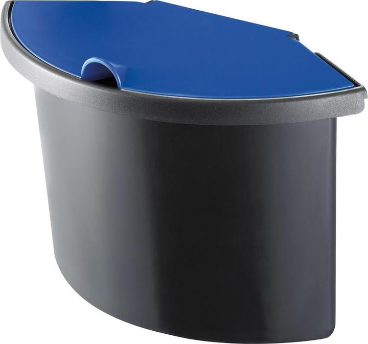 Image du produit Helit H6106093 Corbeille à papier Linear, 2 L, noir/couvercle bleu (2 l)