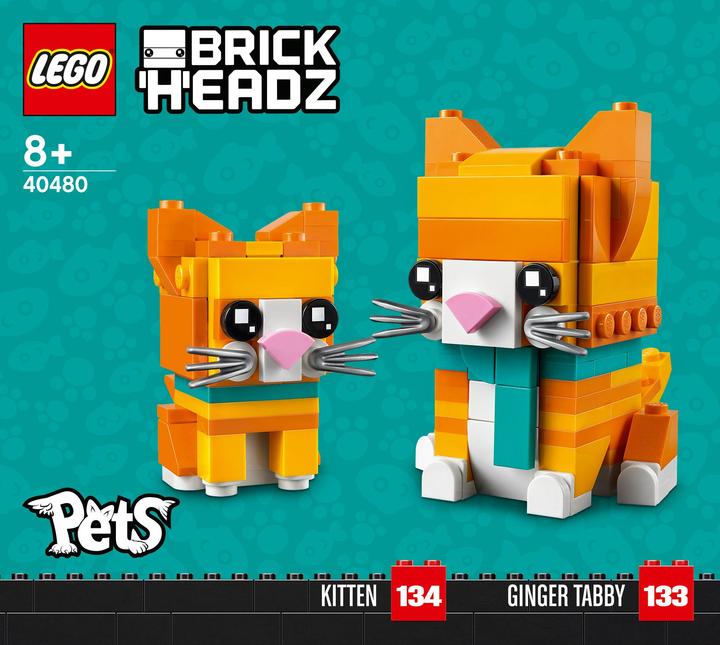Image du produit LEGO BrickHeadz Chat rouge tigré 40480 (40480, LEGO Brickheadz)