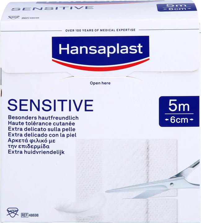 Actual product image Hansaplast Sensitive 5 m x 6 cm plaster, 1 pc. plaster (1 x)