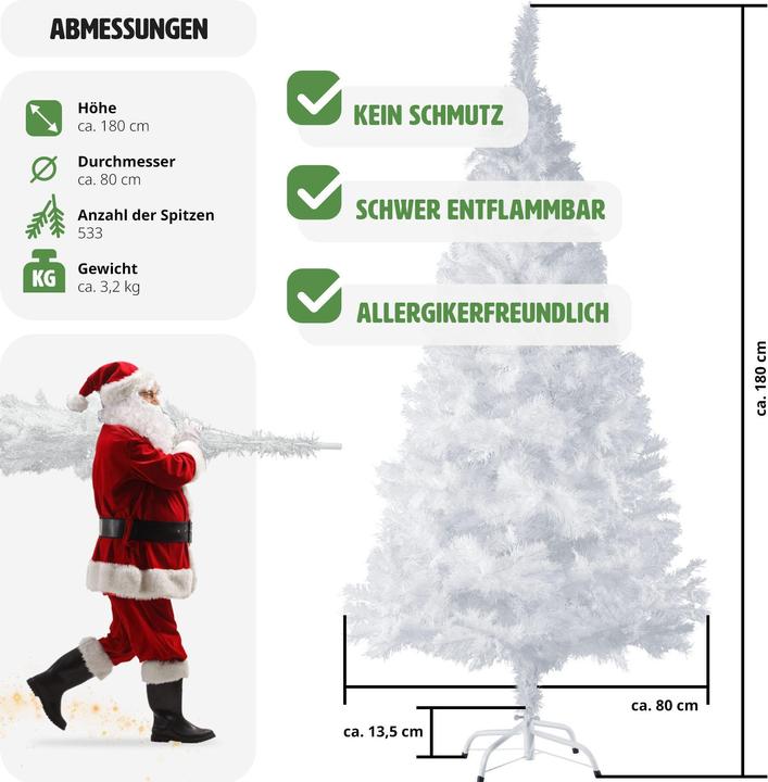 Produktbild tectake Künstlicher Weihnachtsbaum (180 cm)