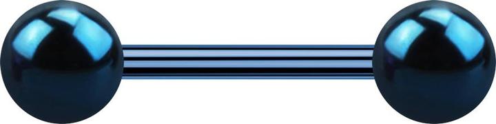 Actual product image Star Piercing Barbell dark blue with two balls (without brass, Surgical steel 316L)