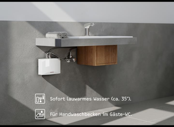 Immagine prodotto Stiebel Eltron DEM 4 Mini scaldacqua elettronico istantaneo solo per lavamani, 4,4 kW, senza spina, VDE