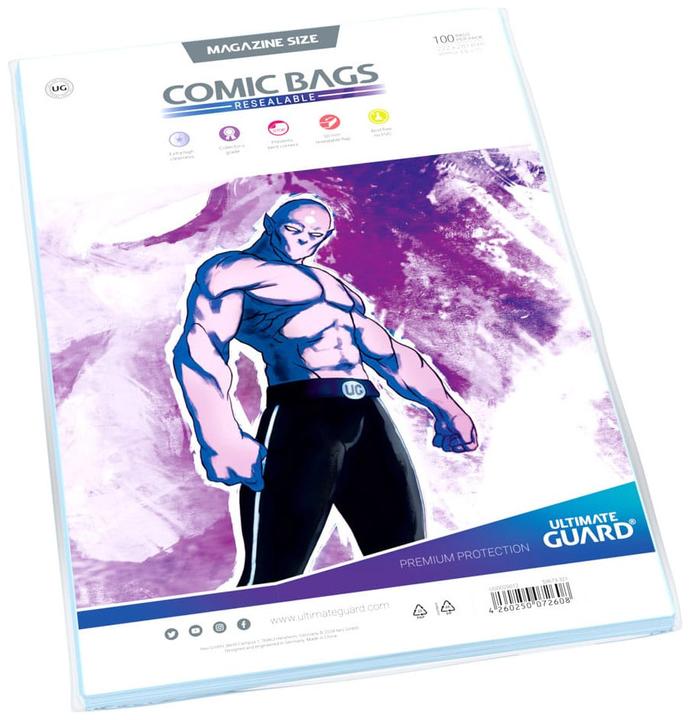 Actual product image Ultimate Guard UGD020012 - Comic Bags Resealable Magazine Size (100 x)